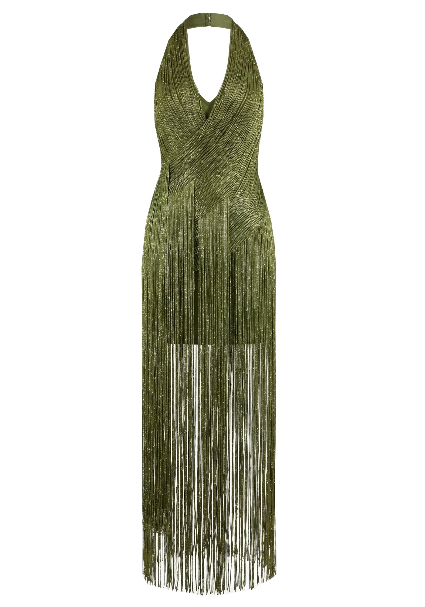 Halter Tassel Maxi Dress Green