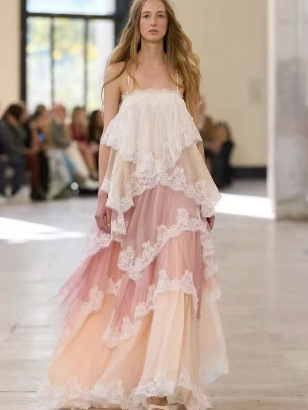 Coastal Dream Lace Maxi Dress pink