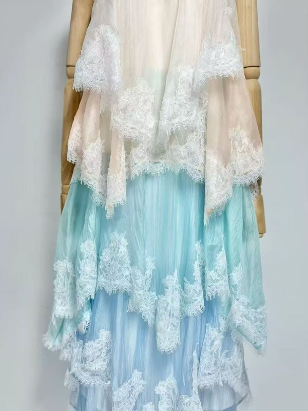 Coastal Dream Lace Maxi Dress blue