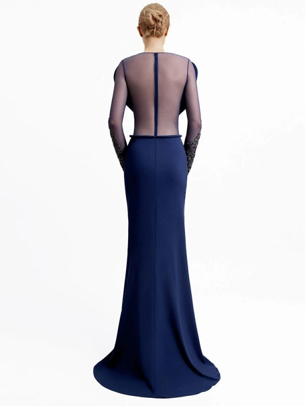 Midnight Elegance Sculpted Maxi Gown