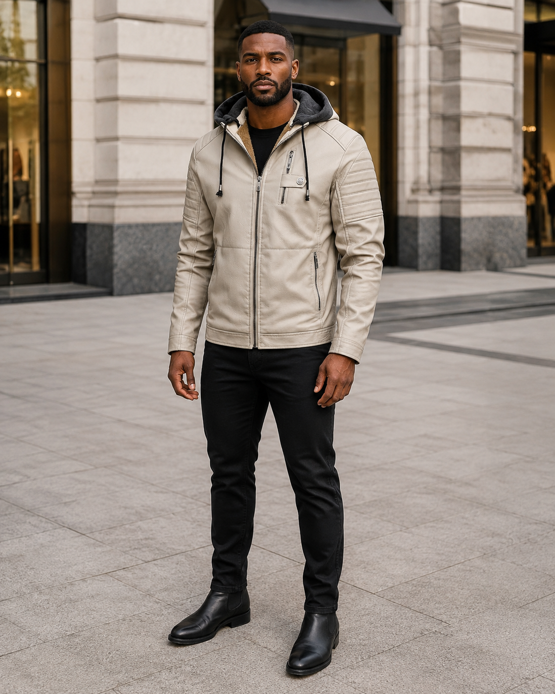 Men's Plus Size Hooded Zip Up Winter Jacket