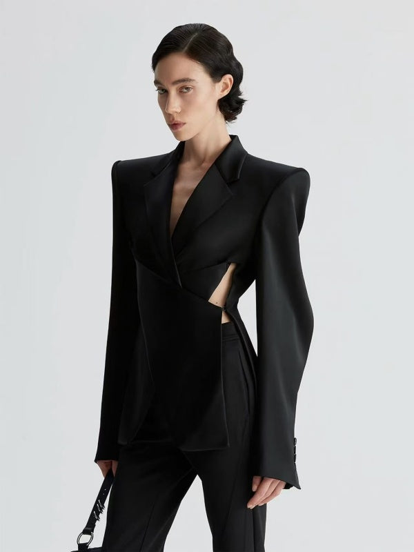 Noir Sculpted Cutout Blazer