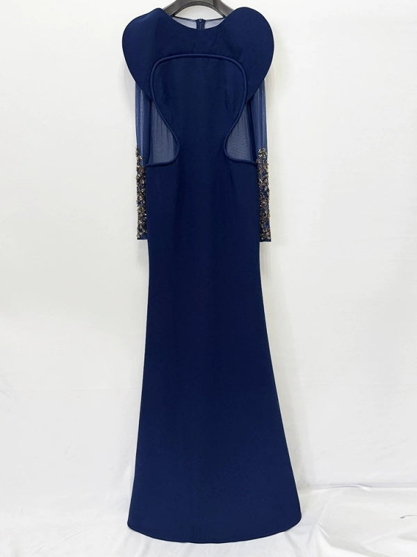 Midnight Elegance Sculpted Maxi Gown