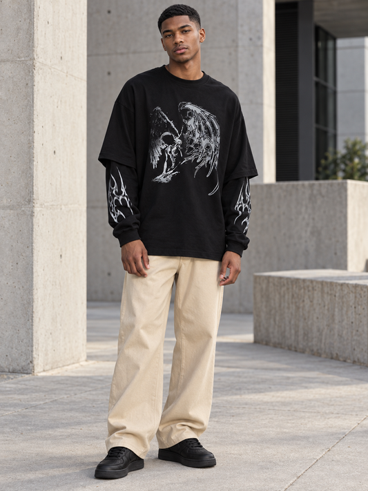 Men's Plus Size Graphic Round Neck T-Shirt