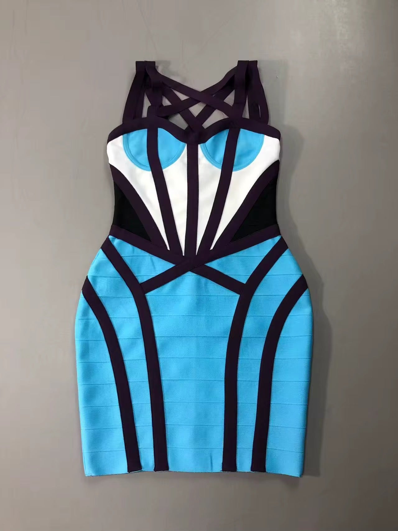 Azure Sculpt Mini Dress