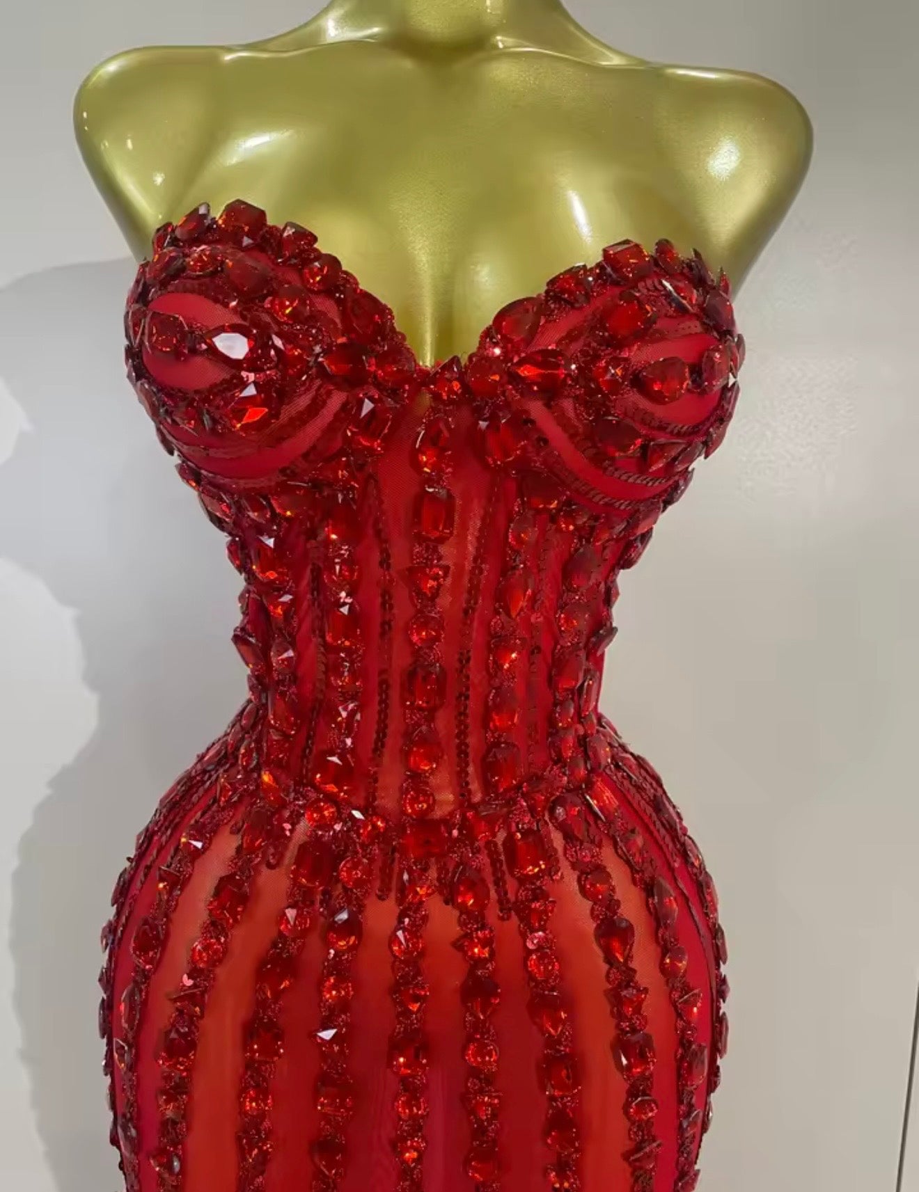 Strapless Mesh See Through Long Dress