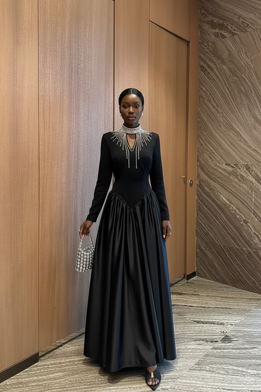 Midnight Elegance Maxi Dress