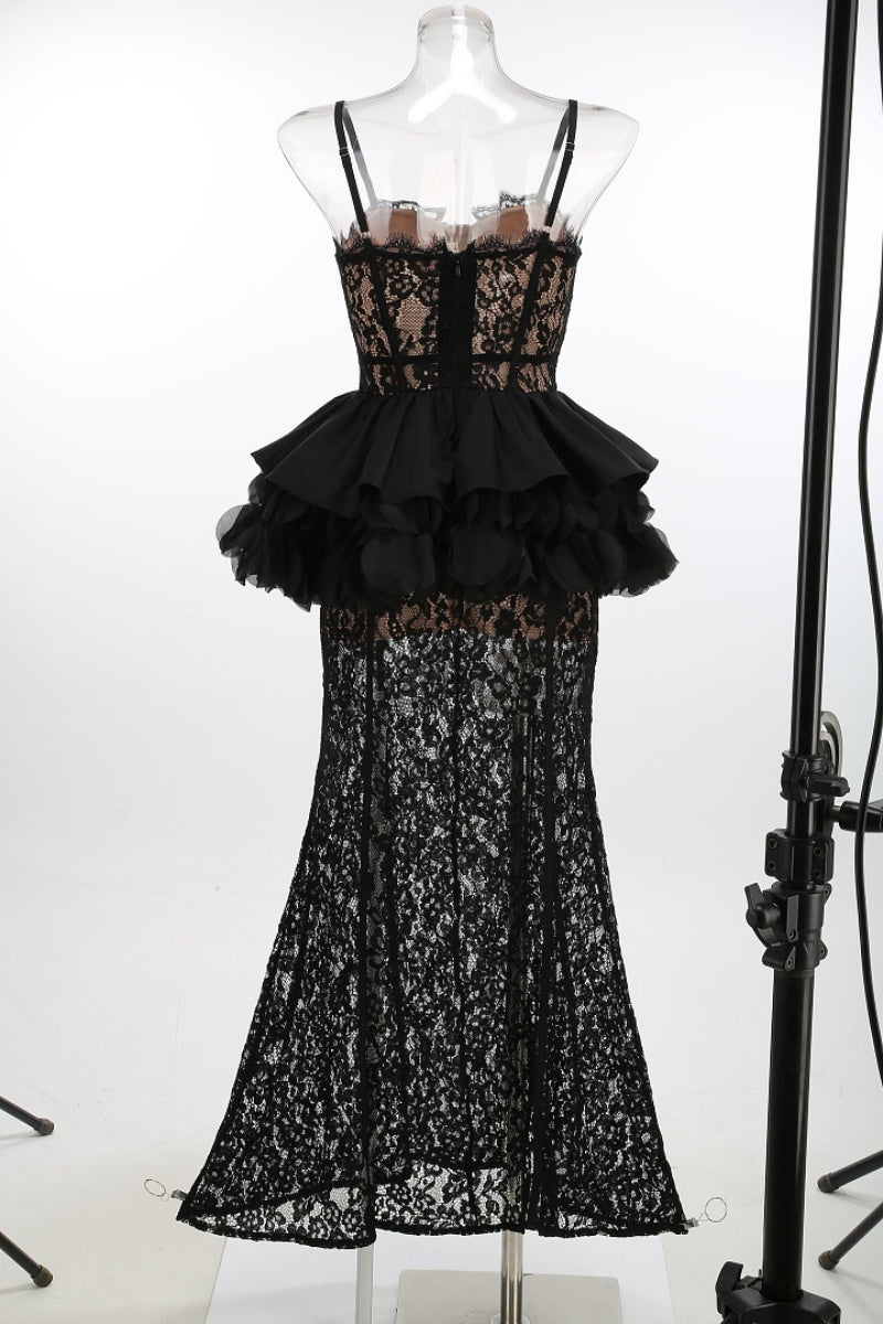 Midnight Romance Lace Gown