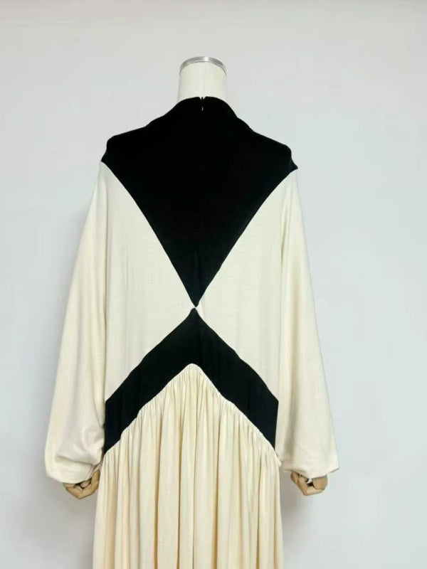 Ivory Noir Colorblock Maxi Dress
