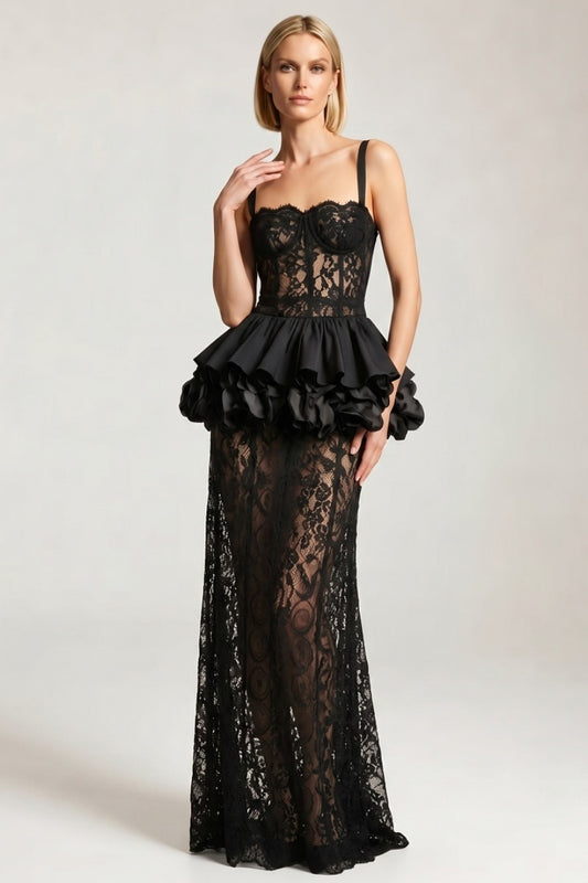 Midnight Romance Lace Gown