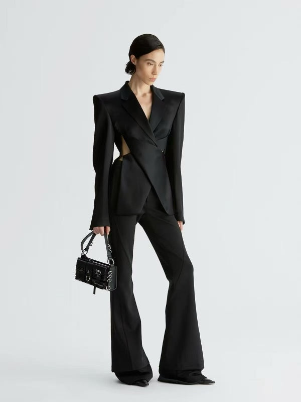 Noir Sculpted Cutout Blazer
