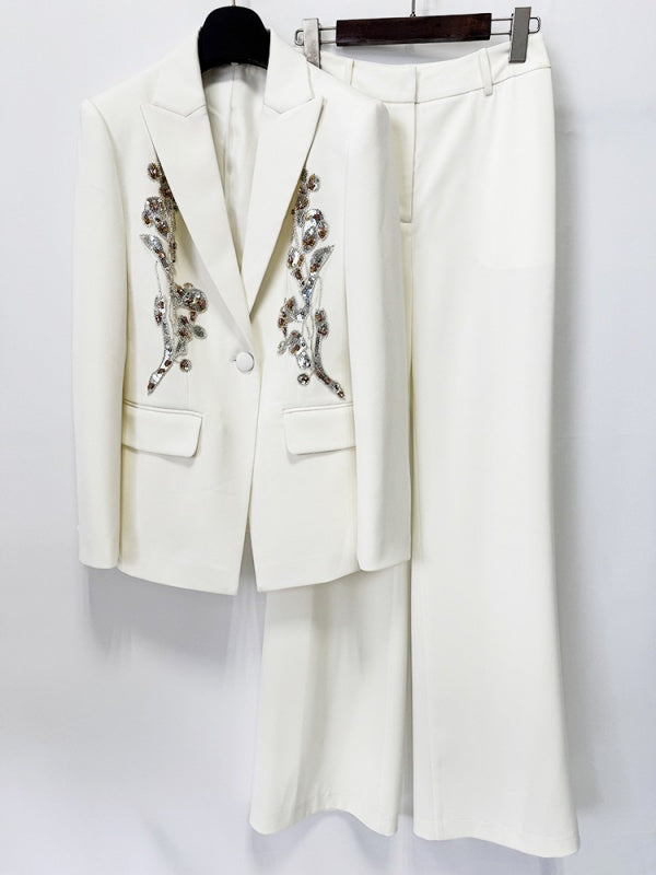 Ivory Royale Embellished Power Suit