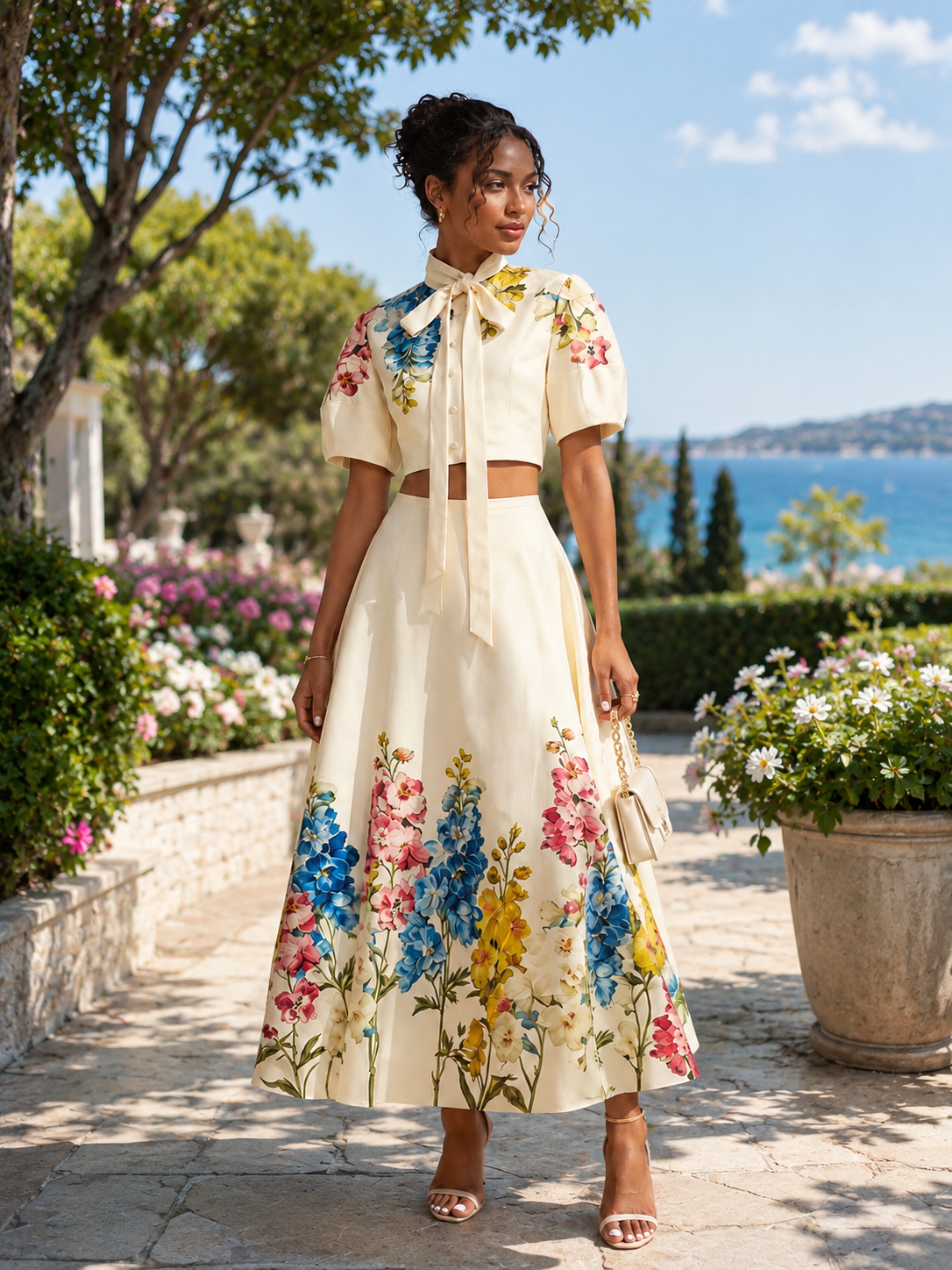 Floral Garden Elegance in white