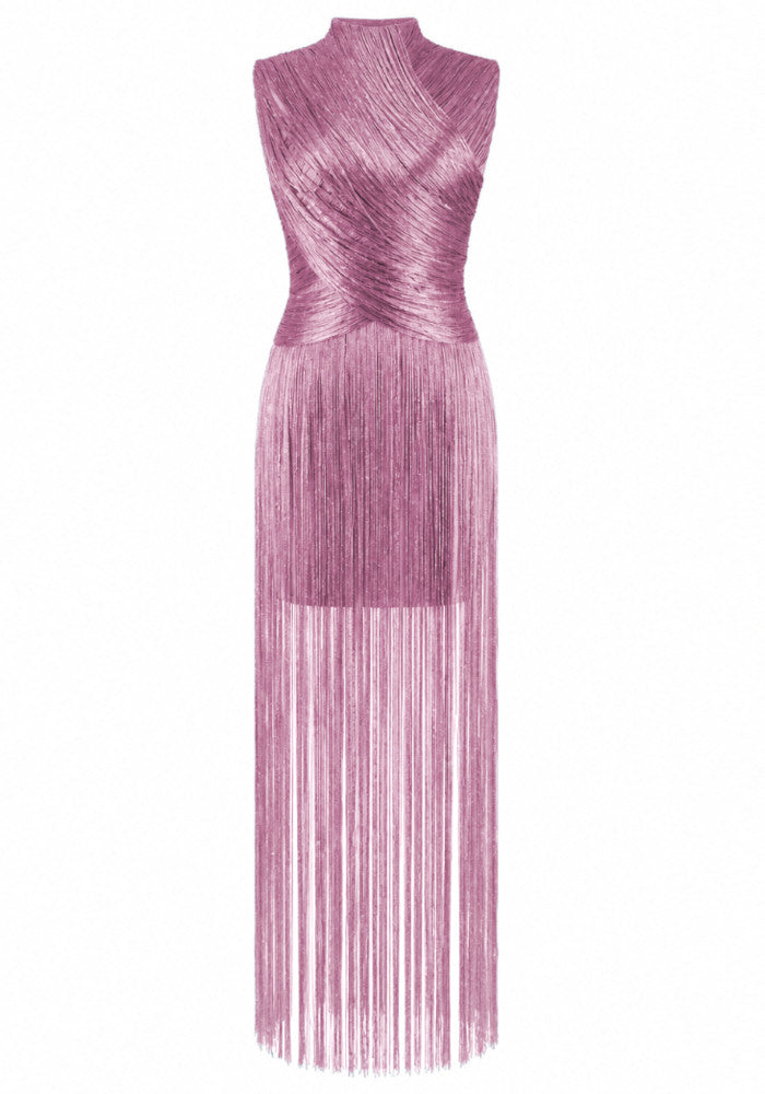 Tassel Detail Maxi Dress Pink