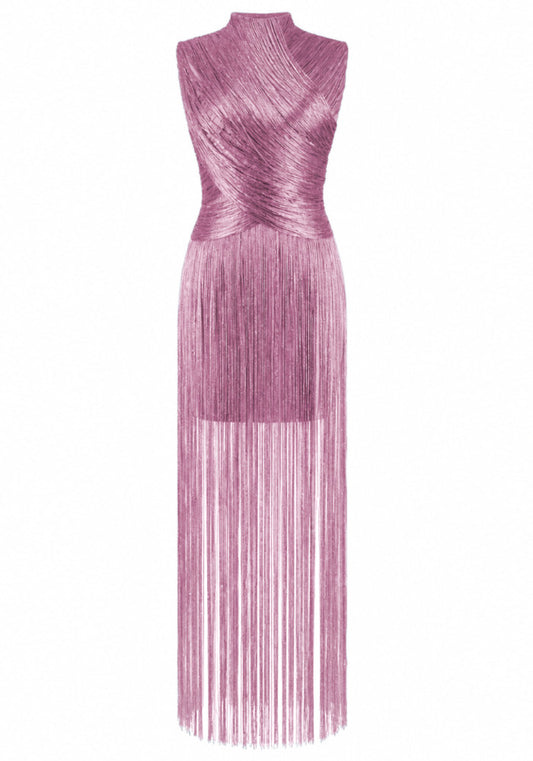 Tassel Detail Maxi Dress Pink
