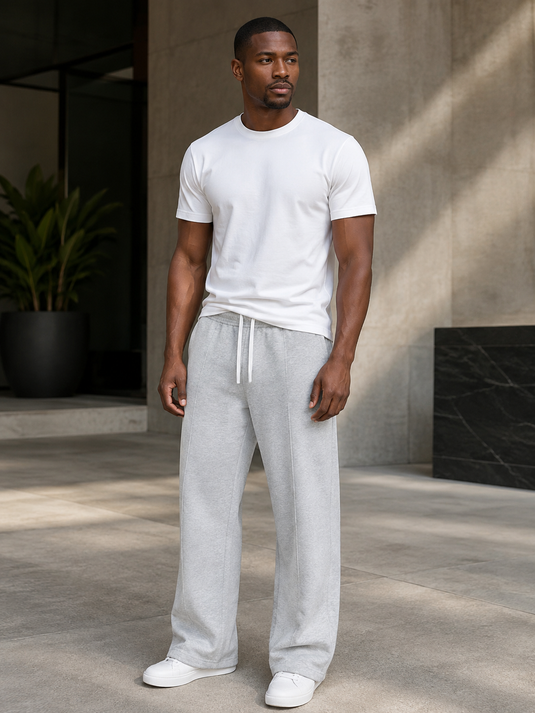 Men's Drawstring Wide Leg Pants