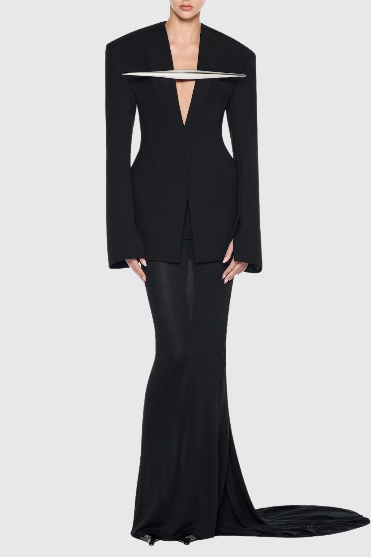 Noir Sculpted Hourglass Blazer set