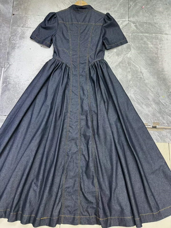 The Duchess Denim Midi Dress