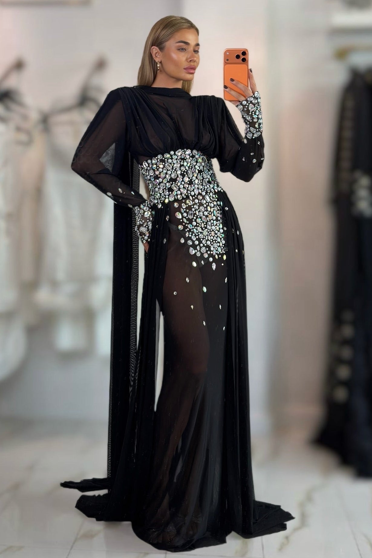 The Noir Crystal See-Through Gown