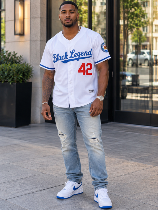 Men's Full Size Number 42 Baseball Jersey Shirt Plus Size