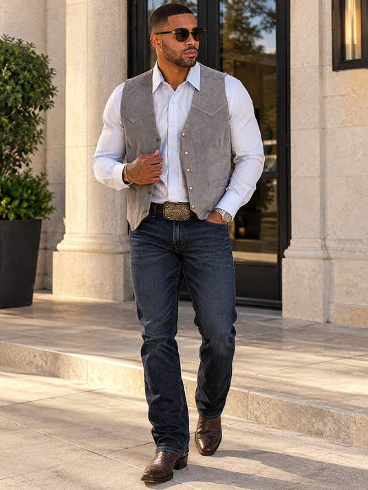 Men's Full Size Snap Down Vest Plus Size
