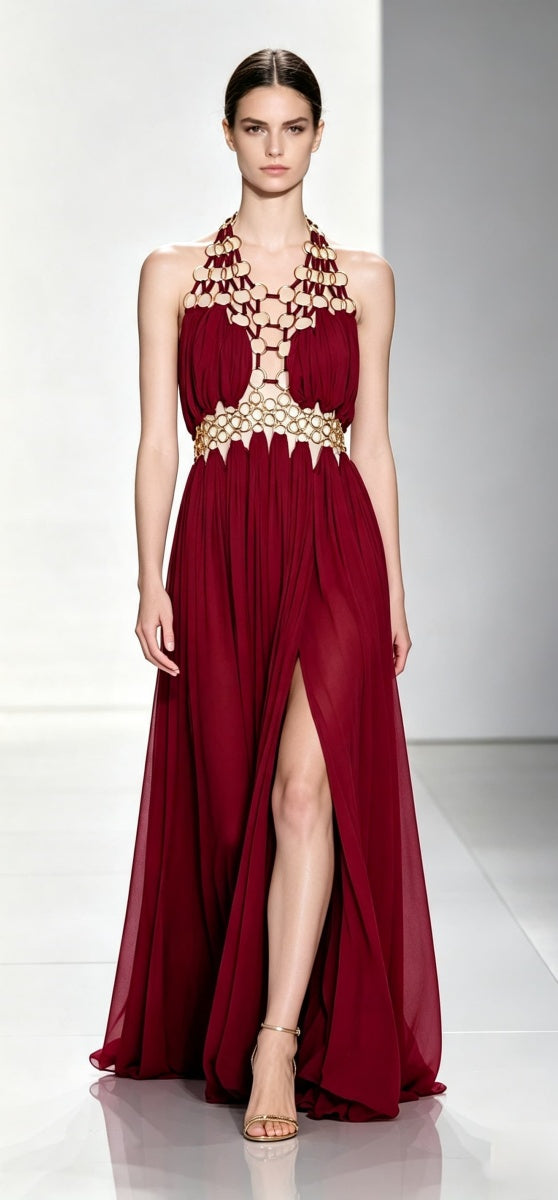 The Valentina Gold Emblem dress