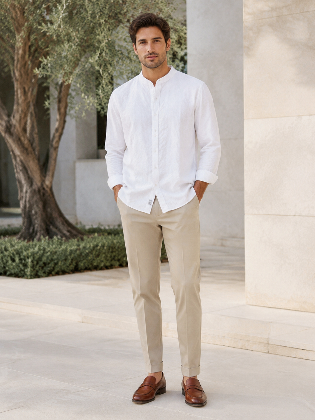 Men's Plus Size Button Up Long Sleeve Shirt