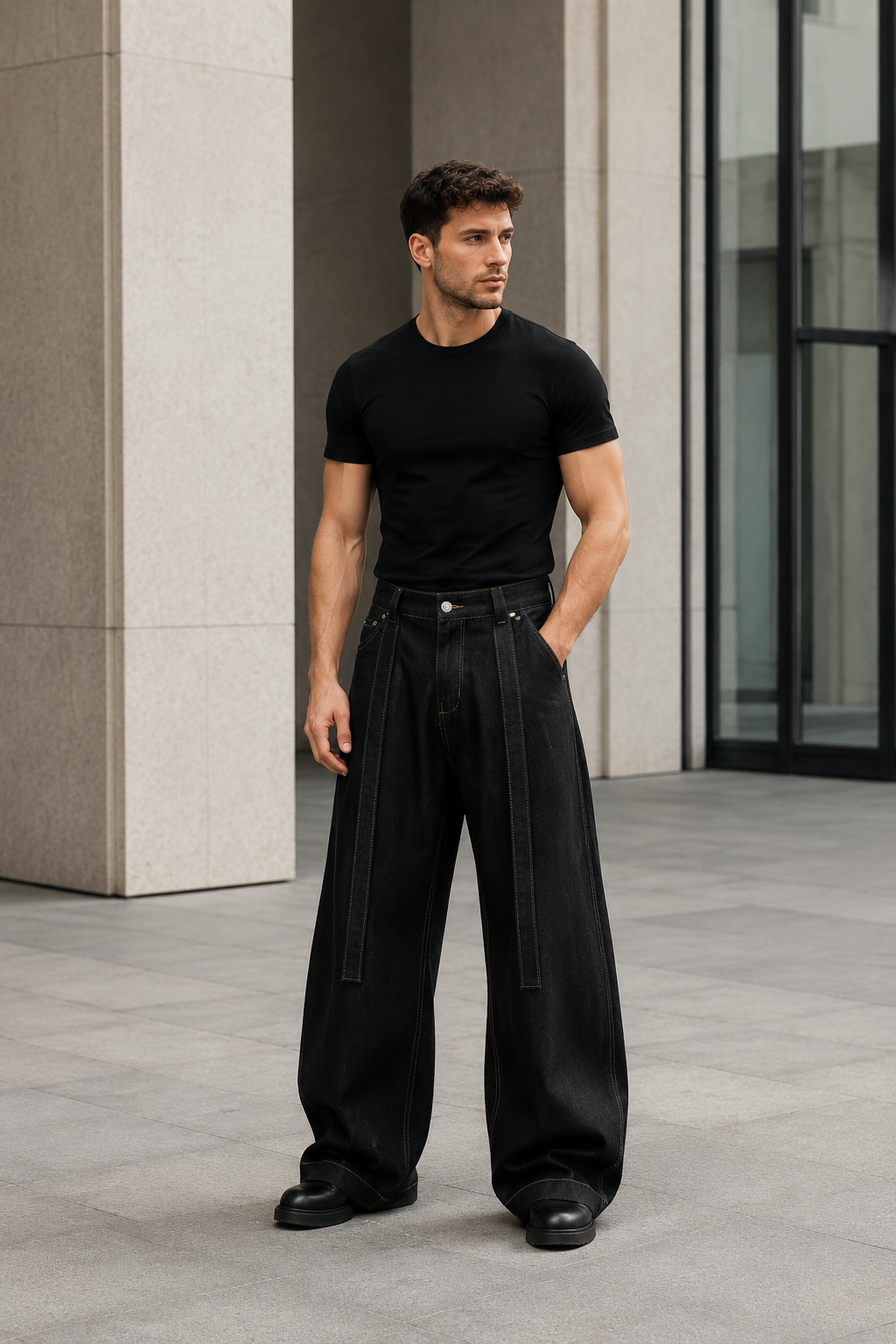 Men's Wide-Leg Oversized Baggy Jeans