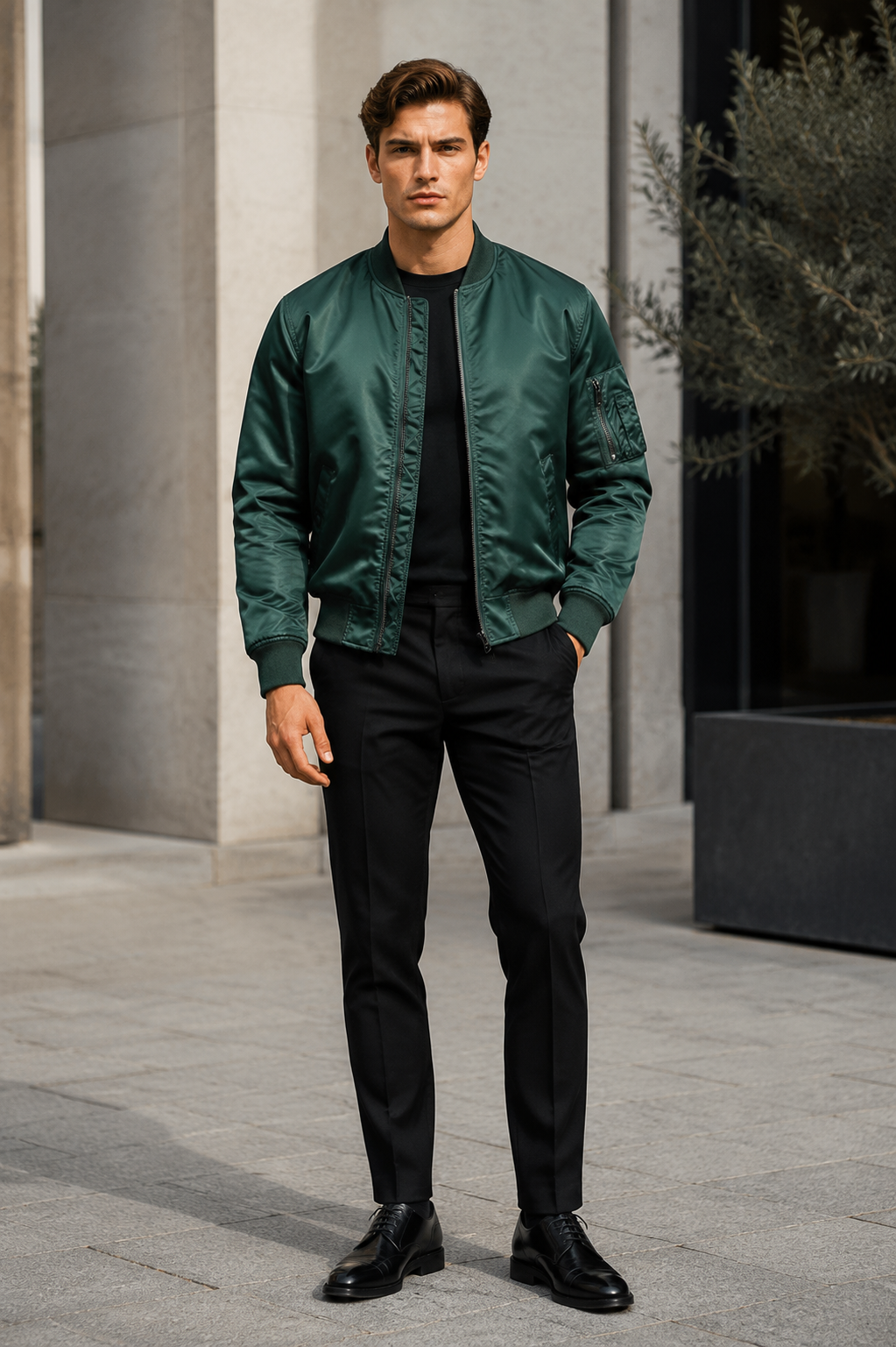 Men's Plus Size Zip Up Long Sleeve Jacket