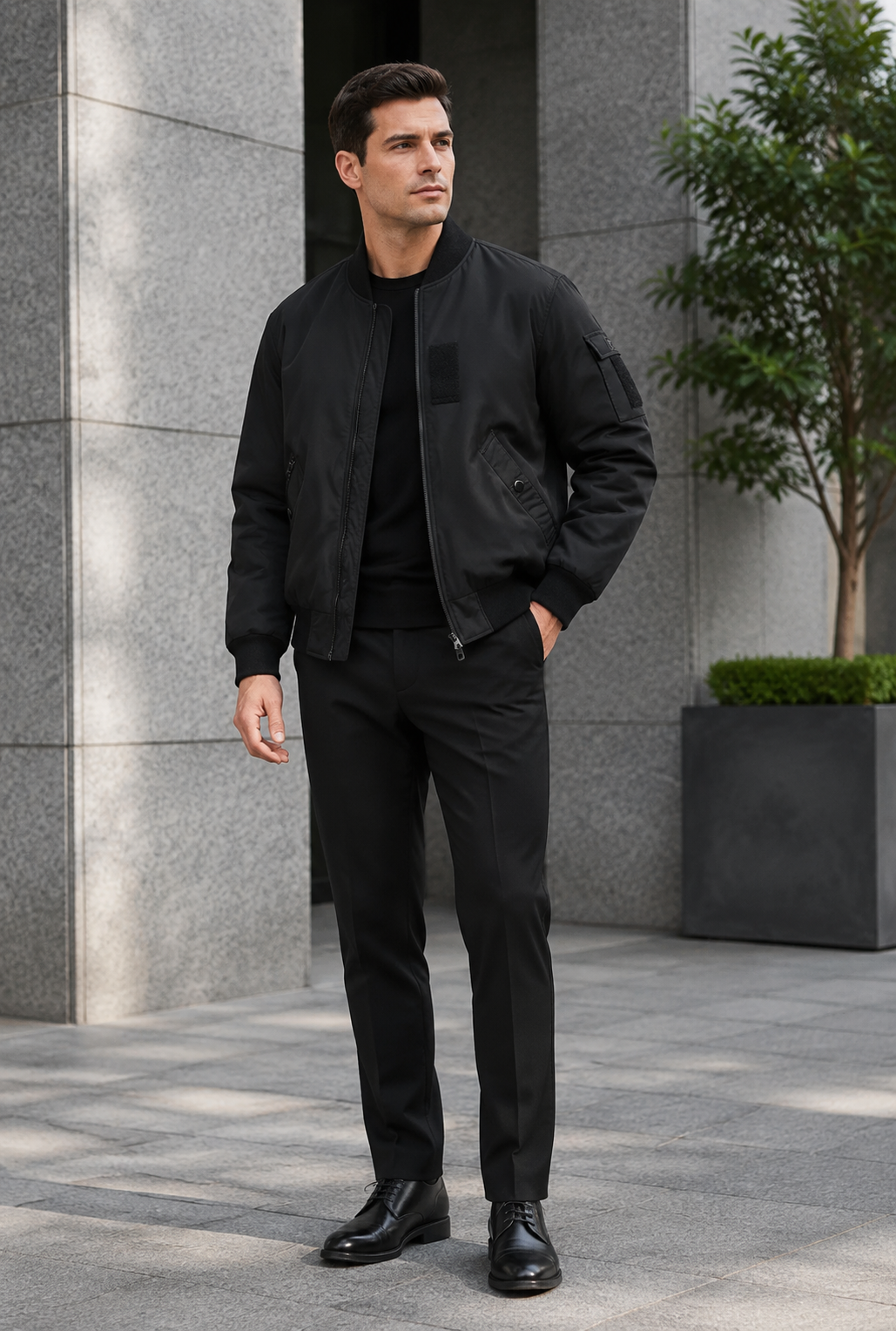Men's Plus Size Classic Zip Up Bomber Jacket