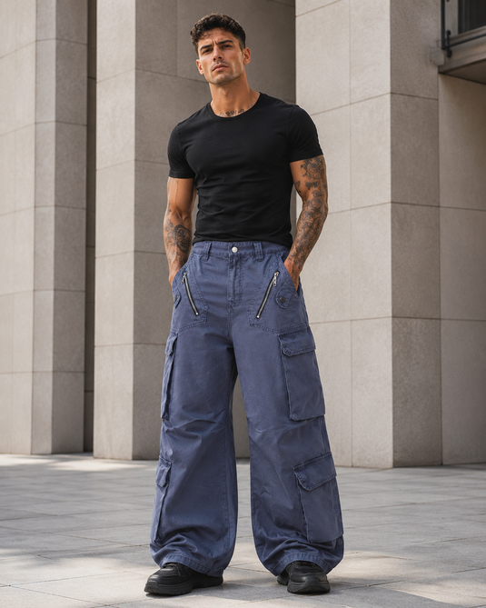 Men's Wide Leg Cargo Pants
