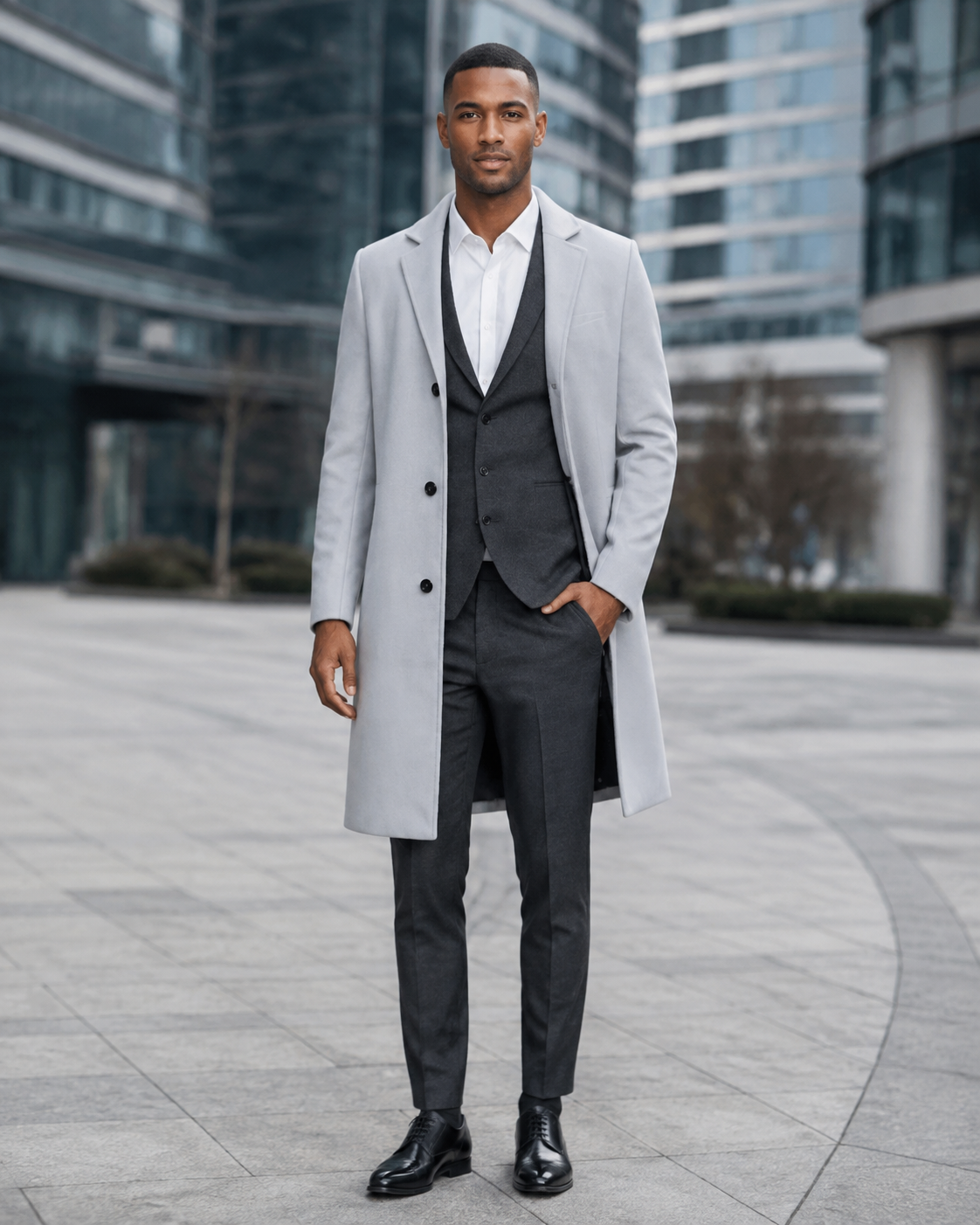Men's Plus Size Slim-Fit Lapel Collar Overcoat