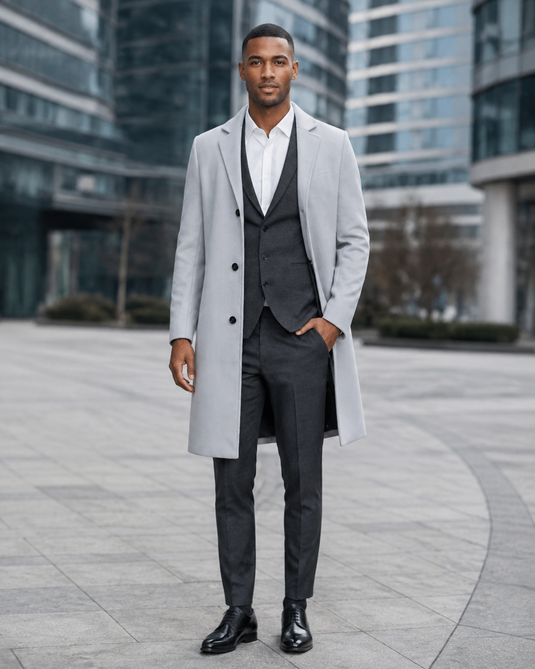 Men's Plus Size Slim-Fit Lapel Collar Overcoat