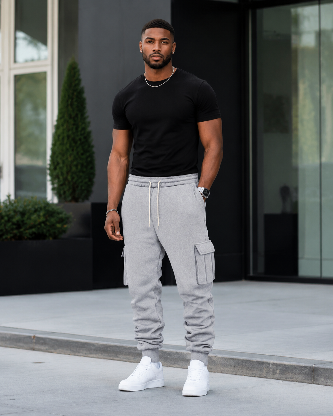 Men's Full Size Casual Joggers with Multi-Pocket Plus Size