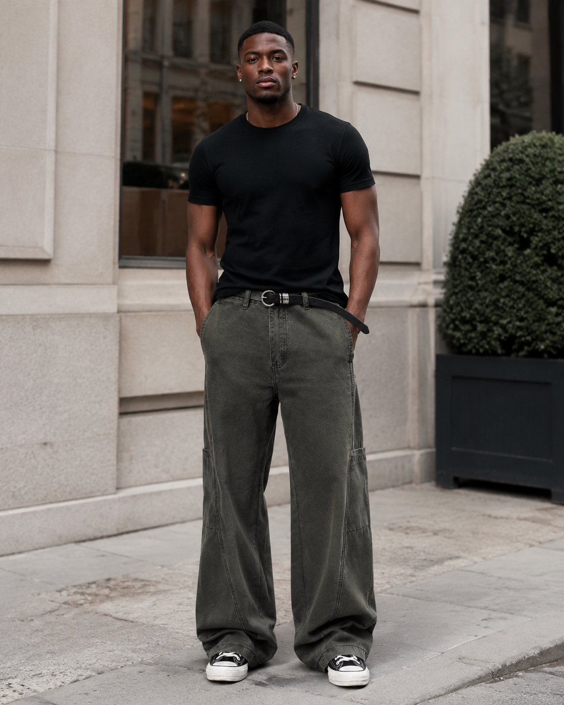 Men's Vintage Washed Loose Fit Straight-Leg Pants