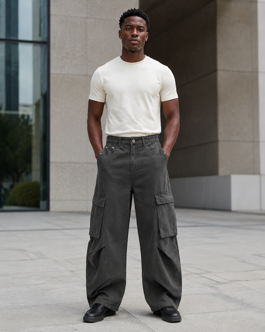 Men's Loose-Fit Cargo Jeans