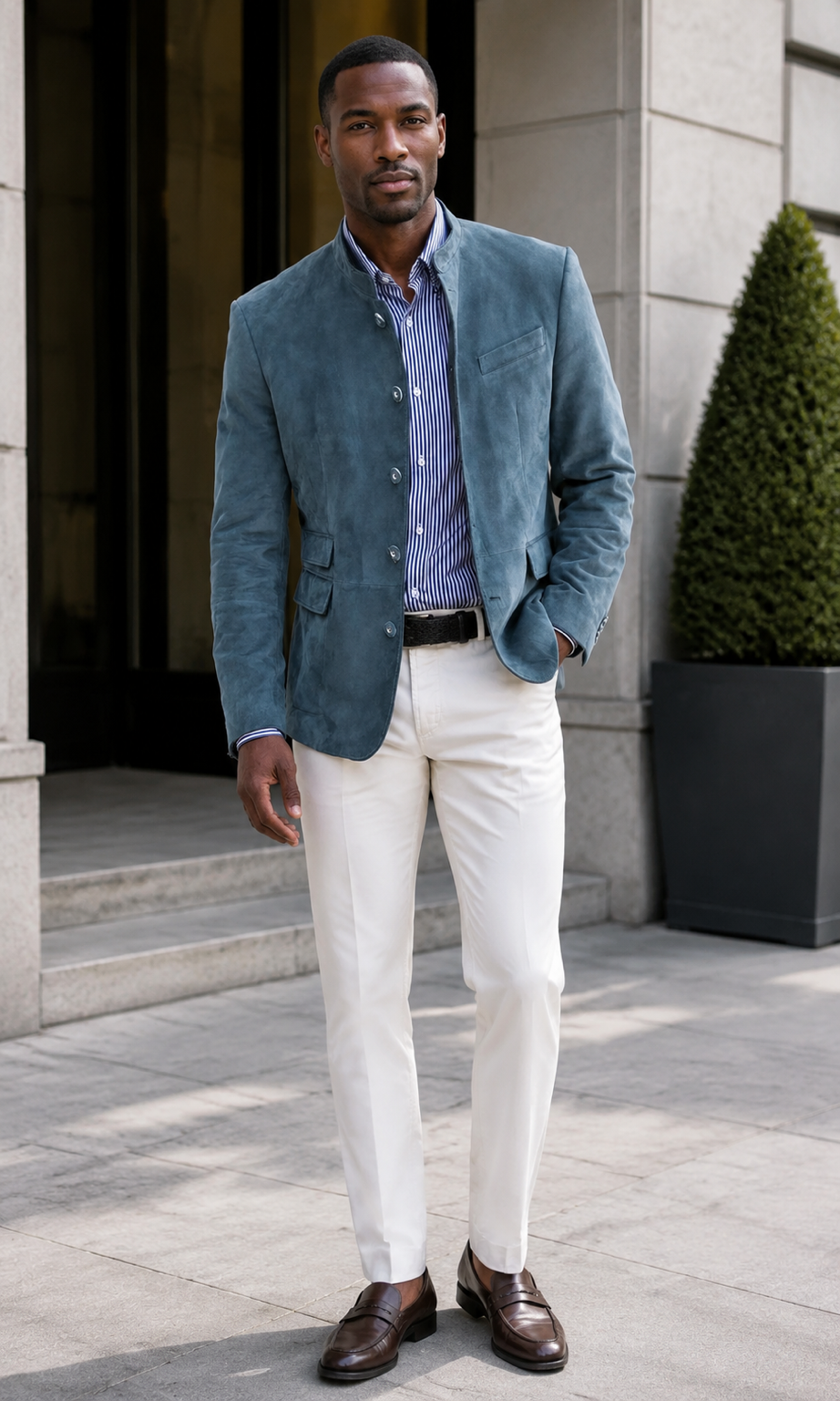 Men's Full Size Button Up Long Sleeve Blazer Plus Size