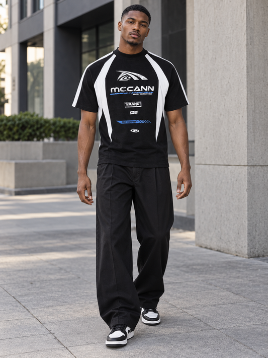 Men's Contrast Round Neck Short Sleeve T-Shirt