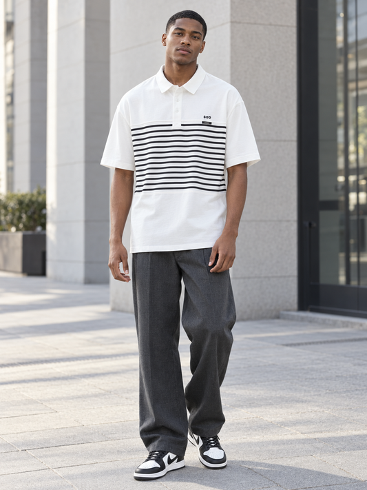 Men's Plus Size Button Detail Short Sleeve Polo