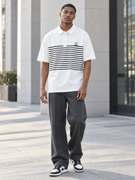 Men's Plus Size Button Detail Short Sleeve Polo