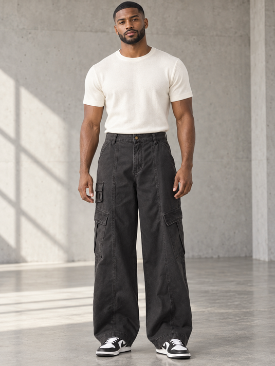 Men's Wide Leg Cargo Pants