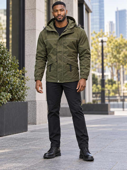 Men's Plus Size Hooded Windproof Outdoor Jacket