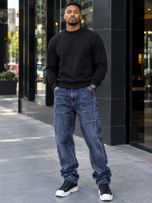 Men's Washed High-Stretch Jeans