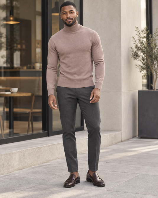 Men's Plus Size Slim-Fit Turtleneck Sweater