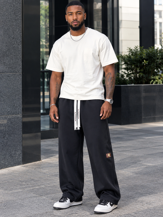 Men's Plus Size Casual Loose-Fit Drawstring Pants