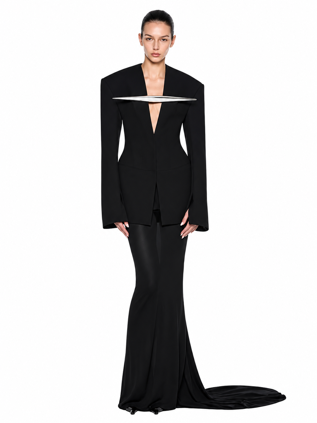 Noir Sculpted Hourglass Blazer set