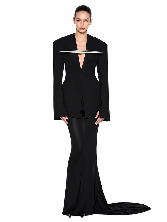 Noir Sculpted Hourglass Blazer set