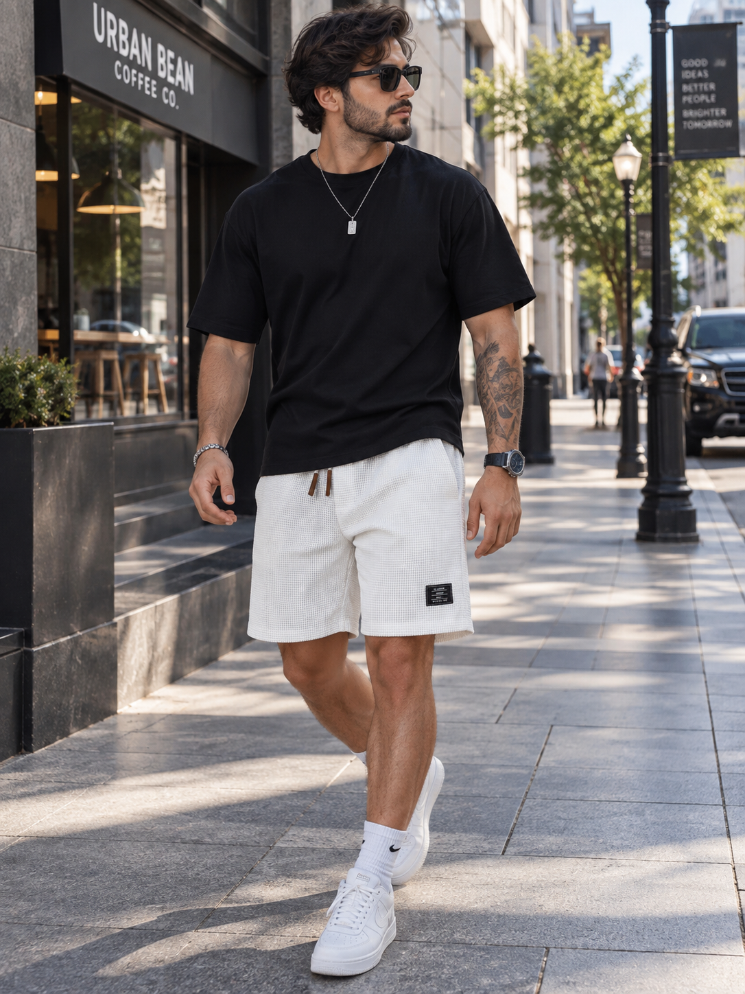 Men's Full Size Waffle Knit Drawstring Casual Shorts Plus Size