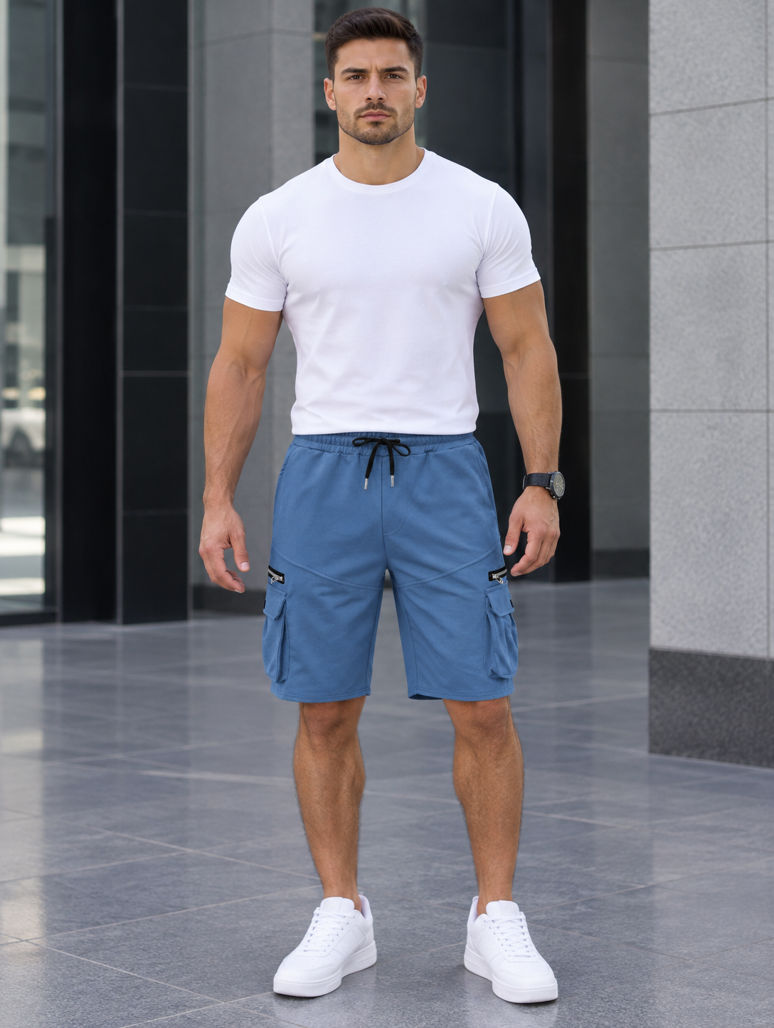 Men's Full Size Drawstring Cargo Shorts Plus Size
