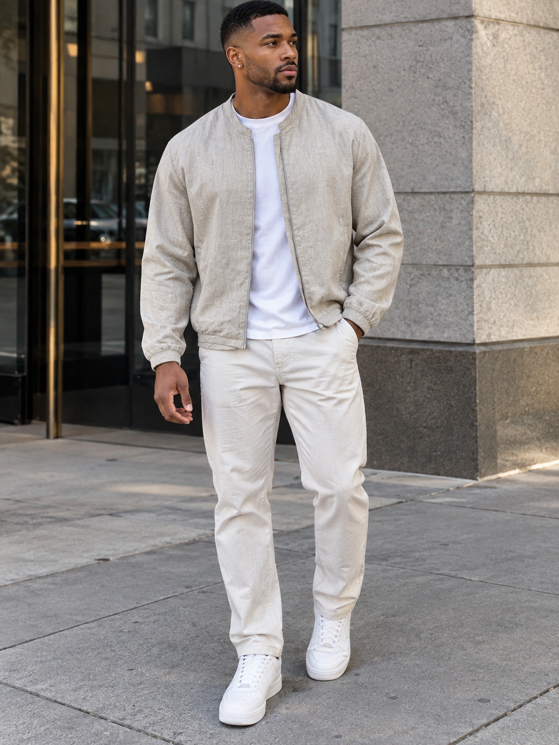 Men's Plus Size Zip Up Long Sleeve Jacket